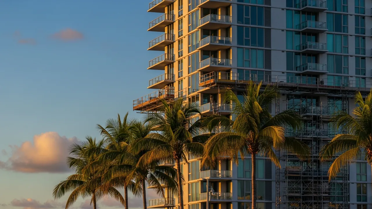 Miami high-rise condominium building under renovation